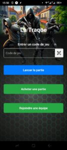 Capture d'écran du jeu - écran d'accueil