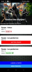 Capture d'écran du jeu - carte interactive