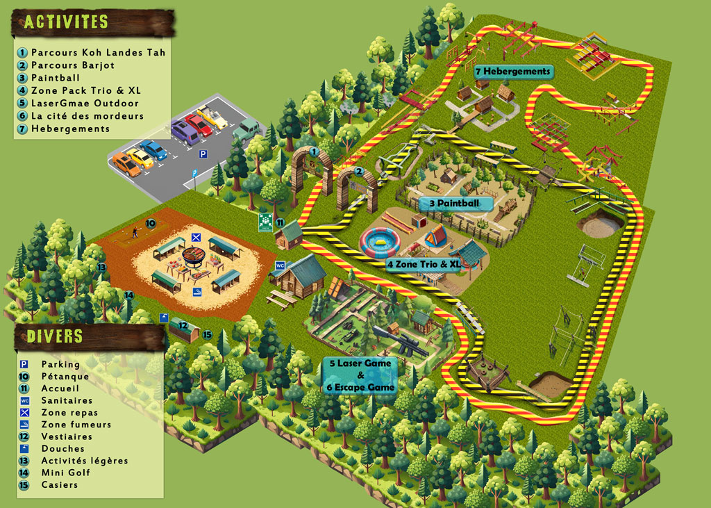 Plan du parc Nature Landes